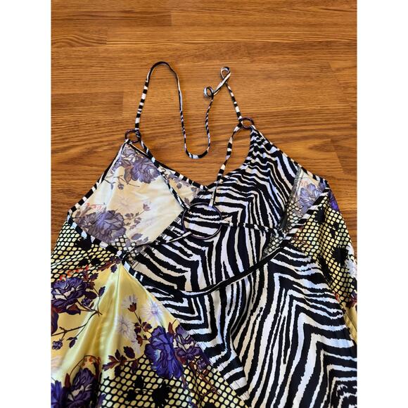 OPENING CEREMONY Sleeveless Floral Zebra Silk Dress size 8 / M - Picture 9 of 13